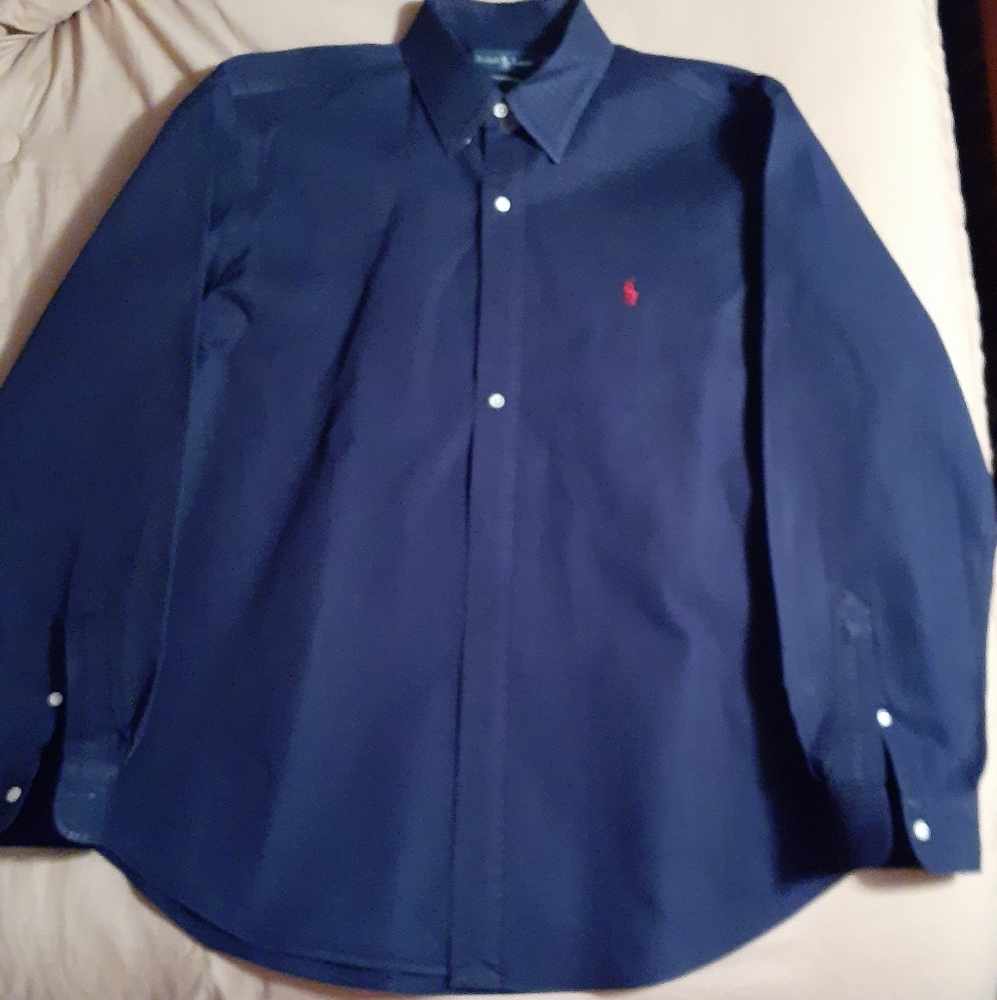 Men's Navy button down XL Polo dress shirt